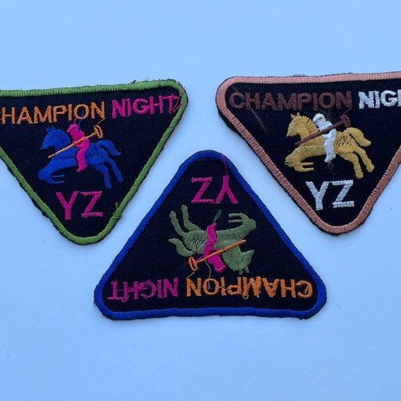Iron On Patches Champion Nights Multi Color Patches for Craft Clothes Lot of 3 - Picture 6 of 9